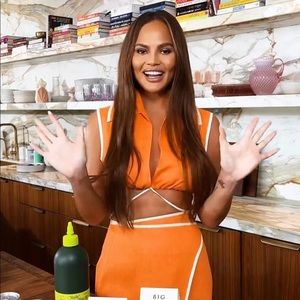 Matthew Bruch - Sleeveless Spread Collar Crop Top Size 1